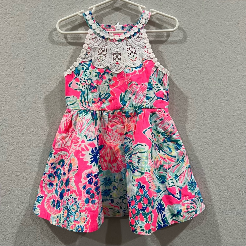 Lilly Pulitzer - Size 3 Little Girls Kinley Dress with Lace Detail